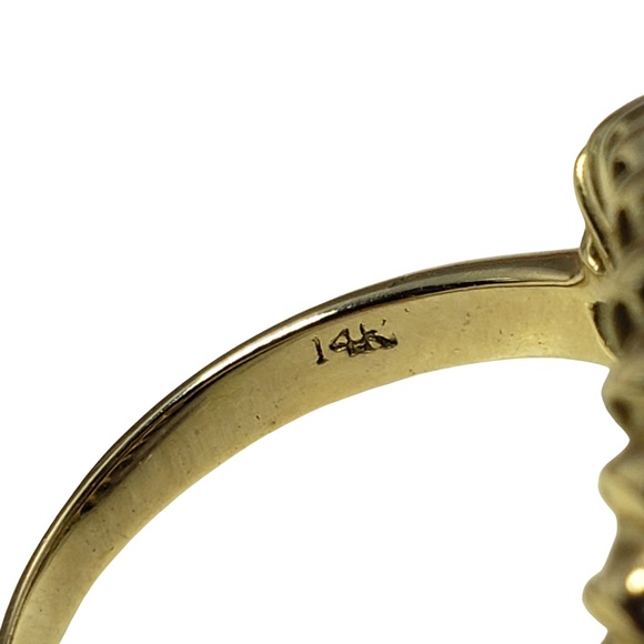 Vintage 14 Karat Yellow Gold Natural Ruby  Diamond Ring Size 6.25 #12833 - Picture 6 of 9